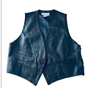 EREZ LEVY women's black leather vest size L